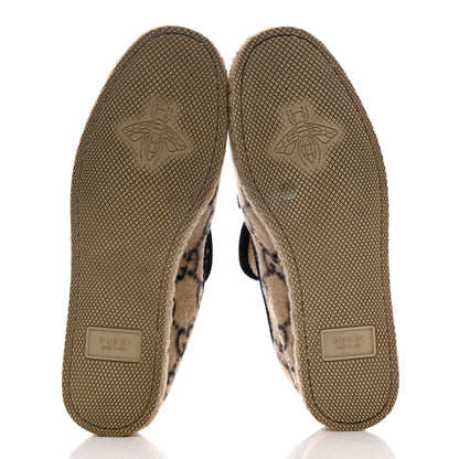 Gucci Covered Wool GG Monogram Womens Fria Horsebit Loafers 39 Beige Ebony Black Butterscotch 5 of 7
