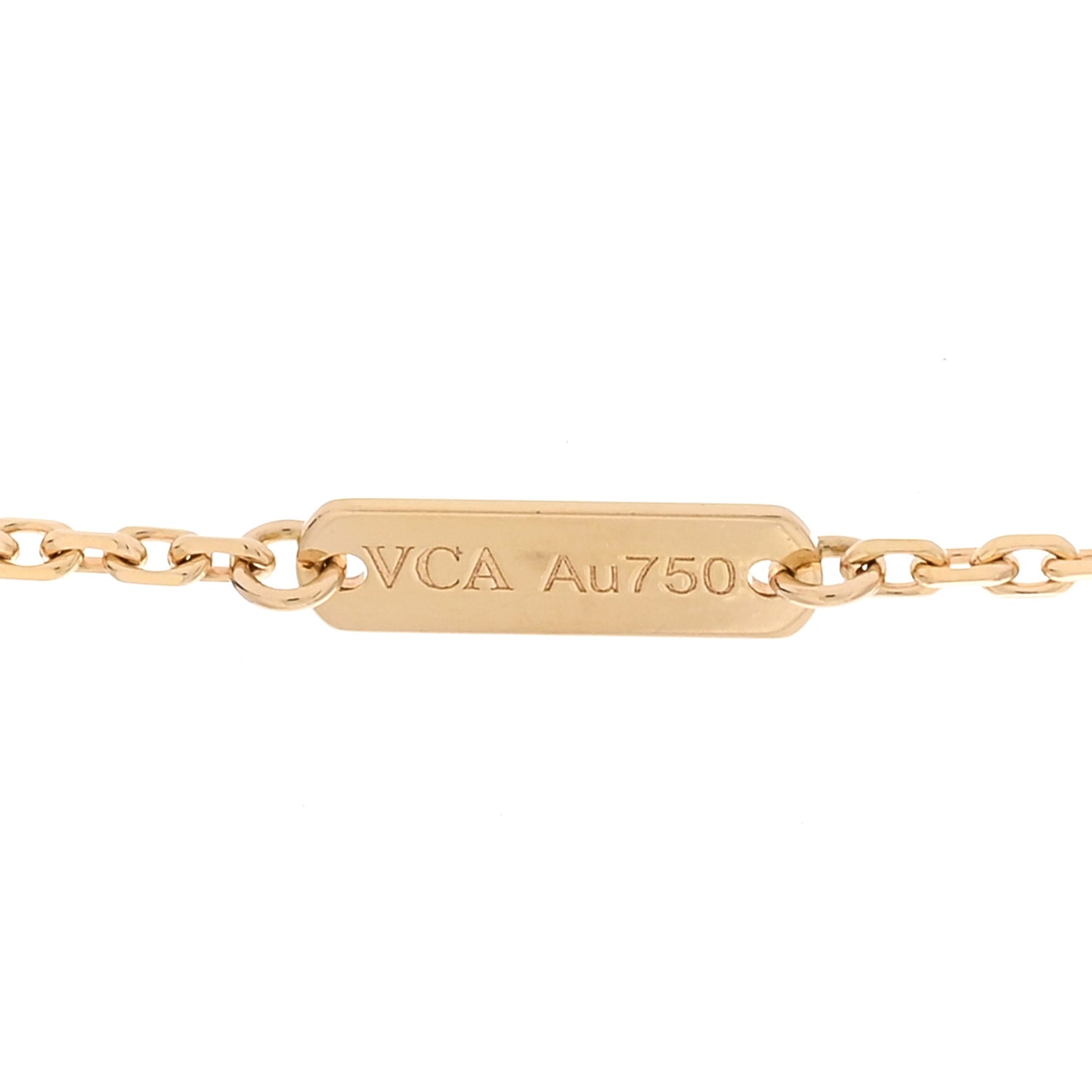 18K Yellow Gold Guilloche Vintage Alhambra Pendant Necklace