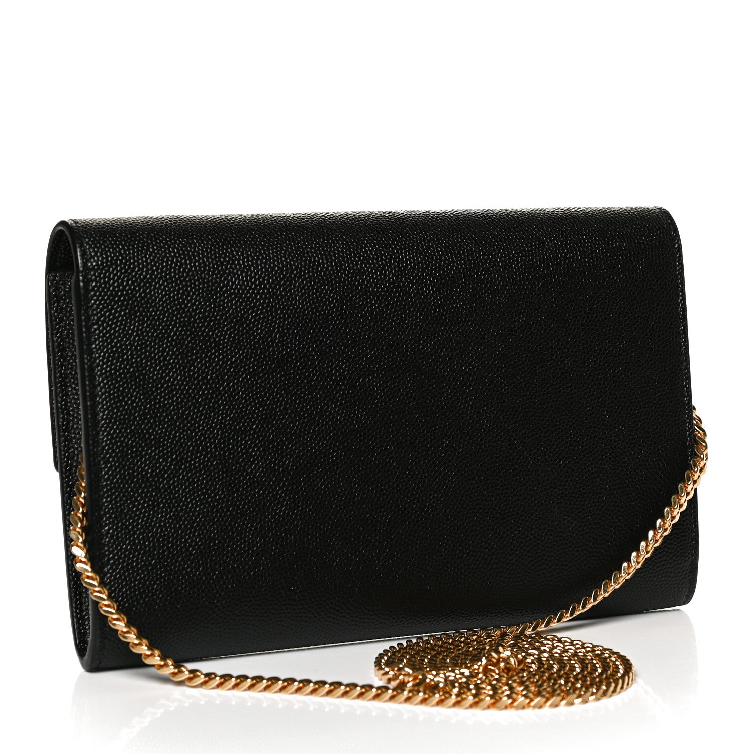 Saint Laurent Grain De Poudre Uptown Chain Wallet Black 5 of 9
