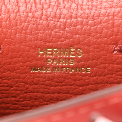 Hermes Tadelakt Chevre Mysore Kelly Quelle Idole Bag Charm Rose Sakura Sanguine Nata Sesame 5 of 7