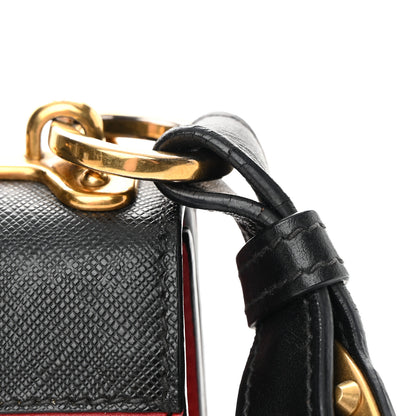 Prada City Calfskin Saffiano Cahier Bag Fuoco Black 15 of 17