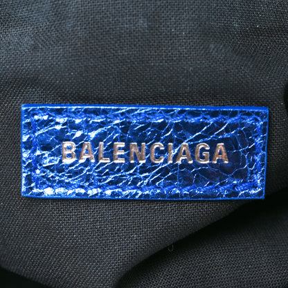 Balenciaga Metallic Arena Agneau Le Cagole Shoulder Bag XS Blue 6 of 10