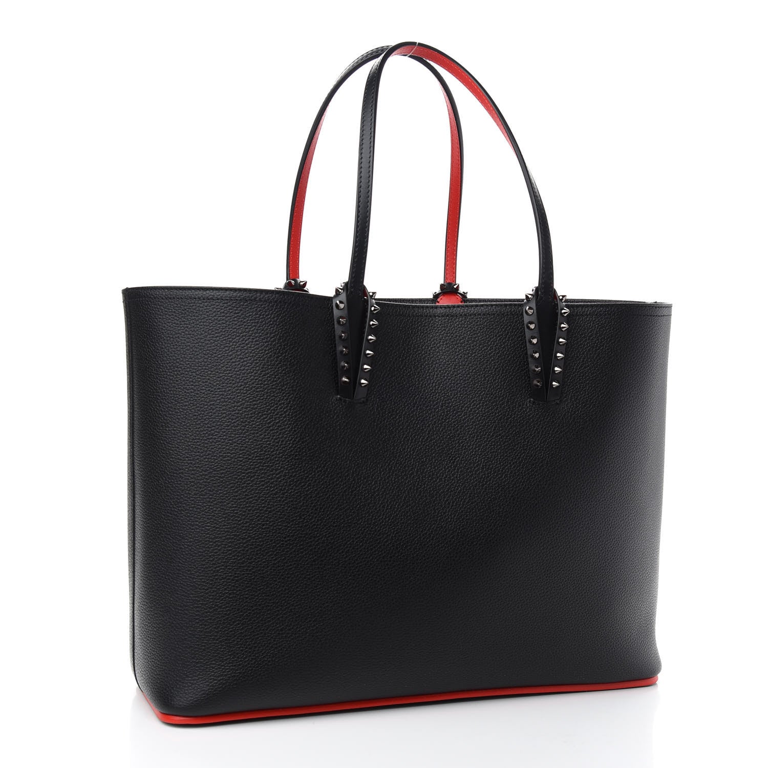 Christian Louboutin Calfskin Spikes East West Cabata Tote Black 4 of 12