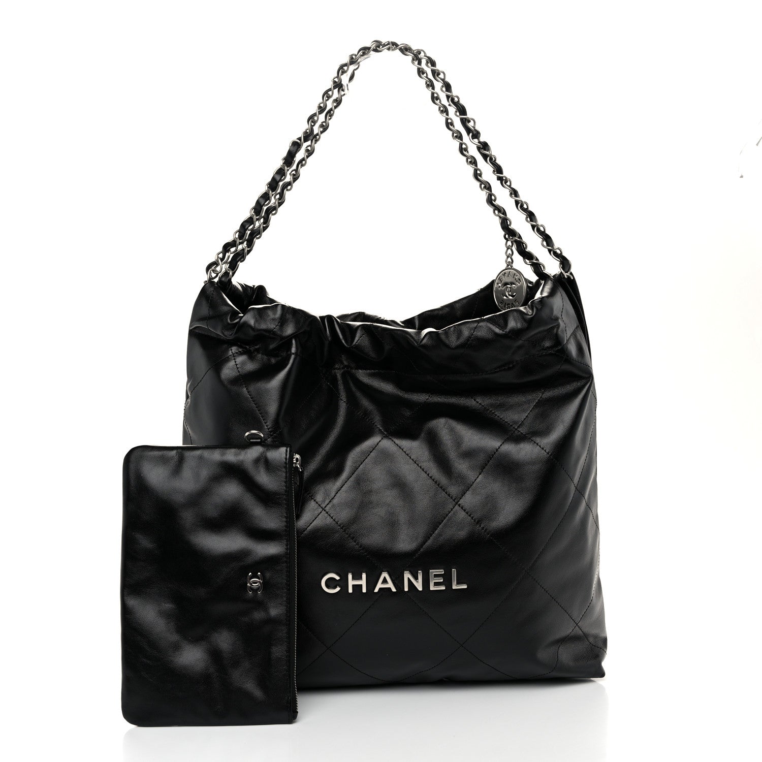 Chanel Shiny Calfskin Quilted Chanel 22 Black 3 of 11