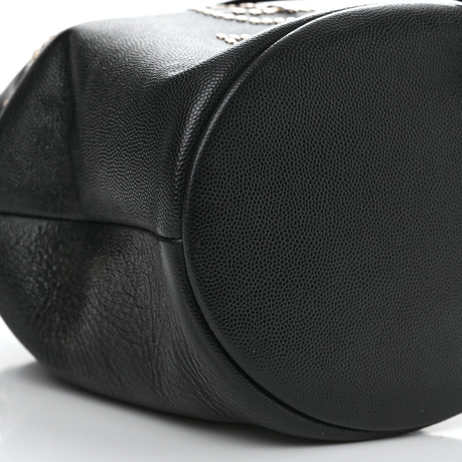 Chanel Caviar Deauville Drawstring Bucket Bag Black 9 of 11