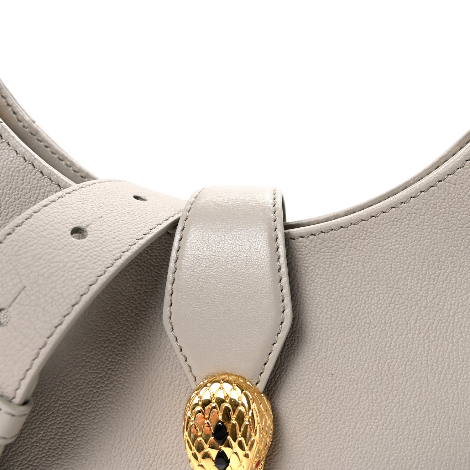 Bulgari Urban Grain Smooth Calfskin Serpenti Ellipse Shoulder Bag Foggy Opal 7 of 9