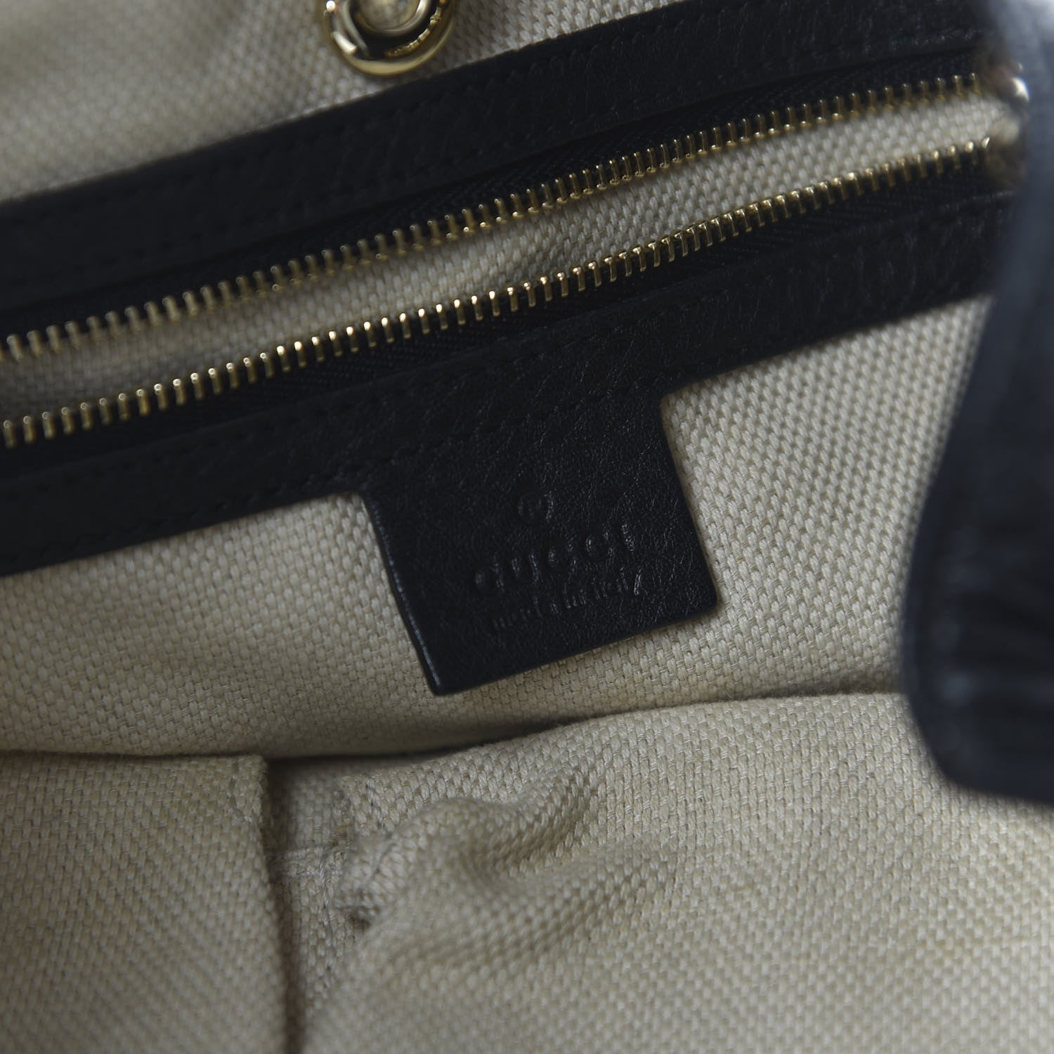 Gucci Pebbled Calfskin Medium Soho Chain Shoulder Bag Black 8 of 12