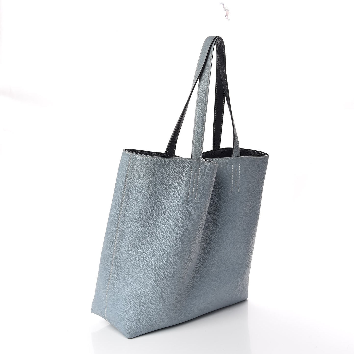 Taurillon Clemence Double Sens 36 Reversible Tote Bleu Lin Bleu Obscur