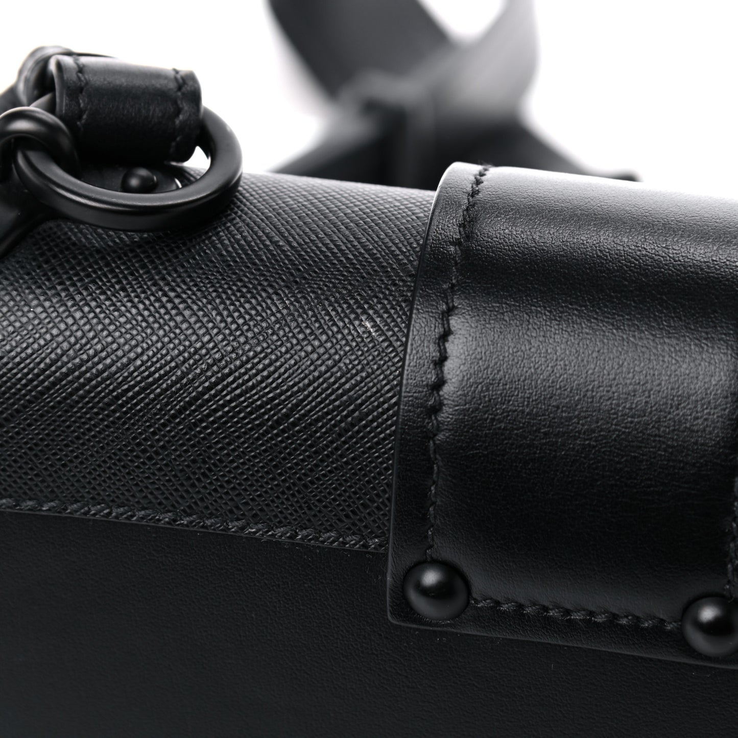 City Calfskin Saffiano Cahier Bag Black