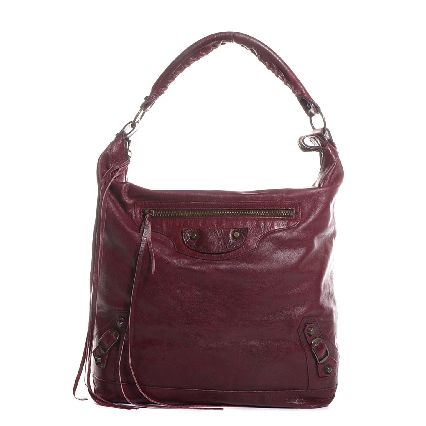 Agneau Classic Hardware Day Hobo Rouge Grenat