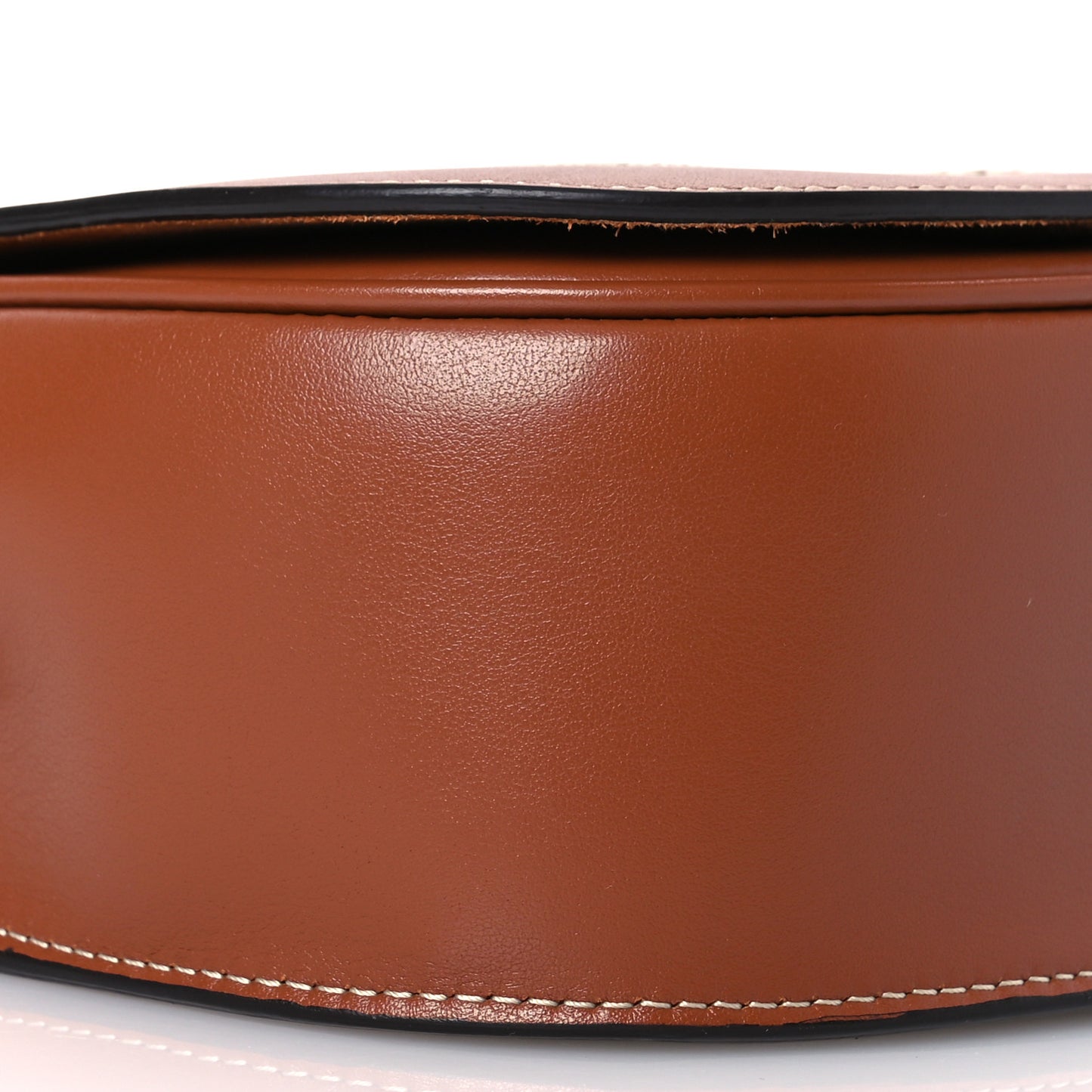 Smooth Calfskin Cuir Triomphe Embroidered Folco Crossbody Bag Tan