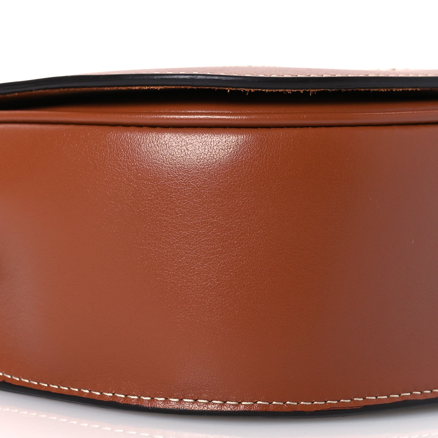 Celine Smooth Calfskin Cuir Triomphe Embroidered Folco Crossbody Bag Tan 9 of 10