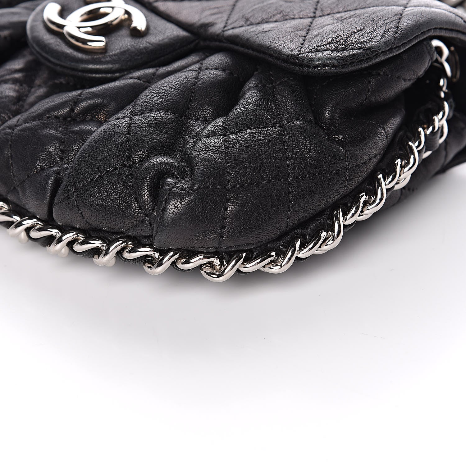 Chanel Washed Lambskin Quilted Mini Chain Around Flap Black 9 of 12