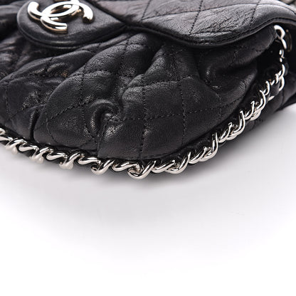 Chanel Washed Lambskin Quilted Mini Chain Around Flap Black 9 of 12