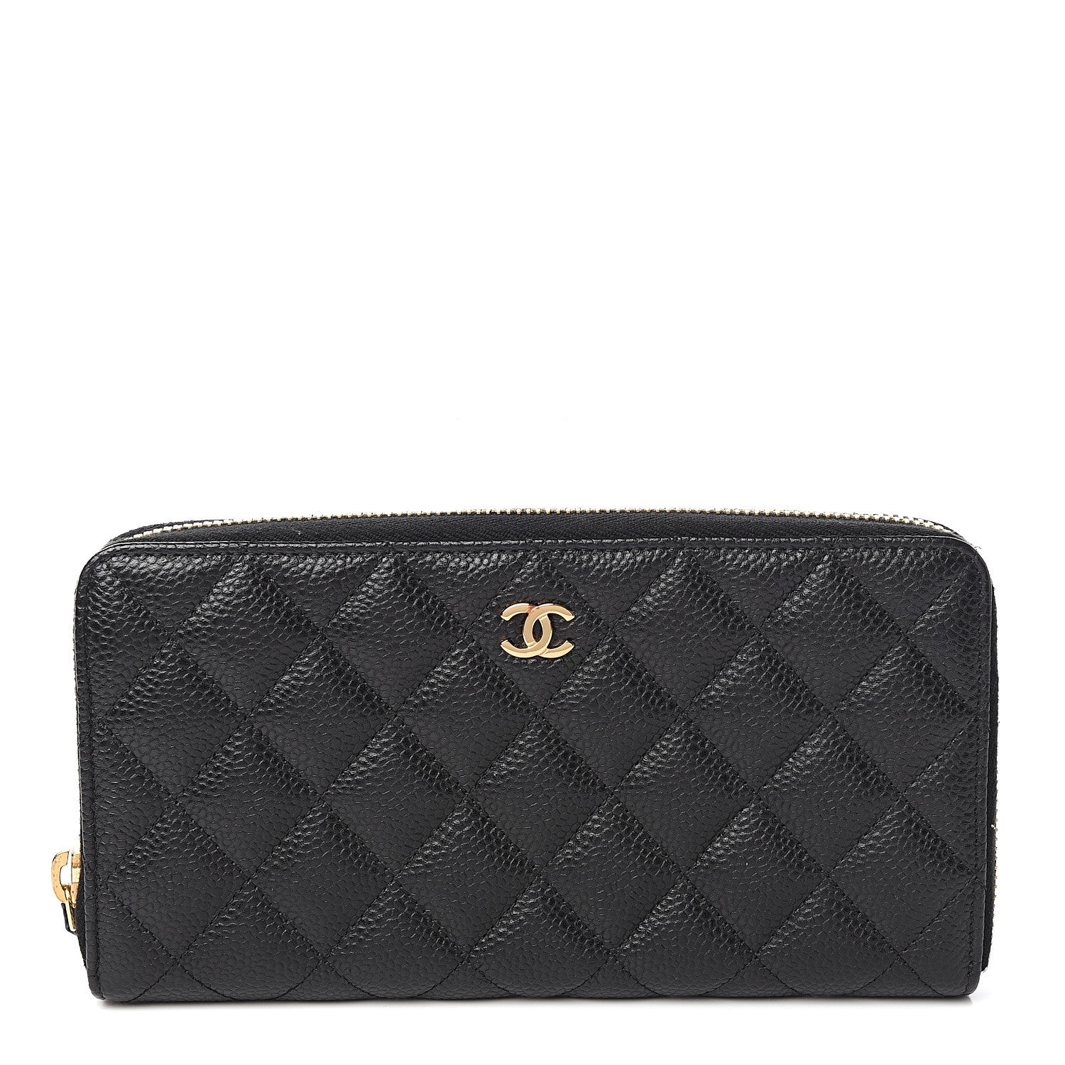 Chanel Caviar Quilted Large Gusset Zip Around Wallet Black 1 of 9