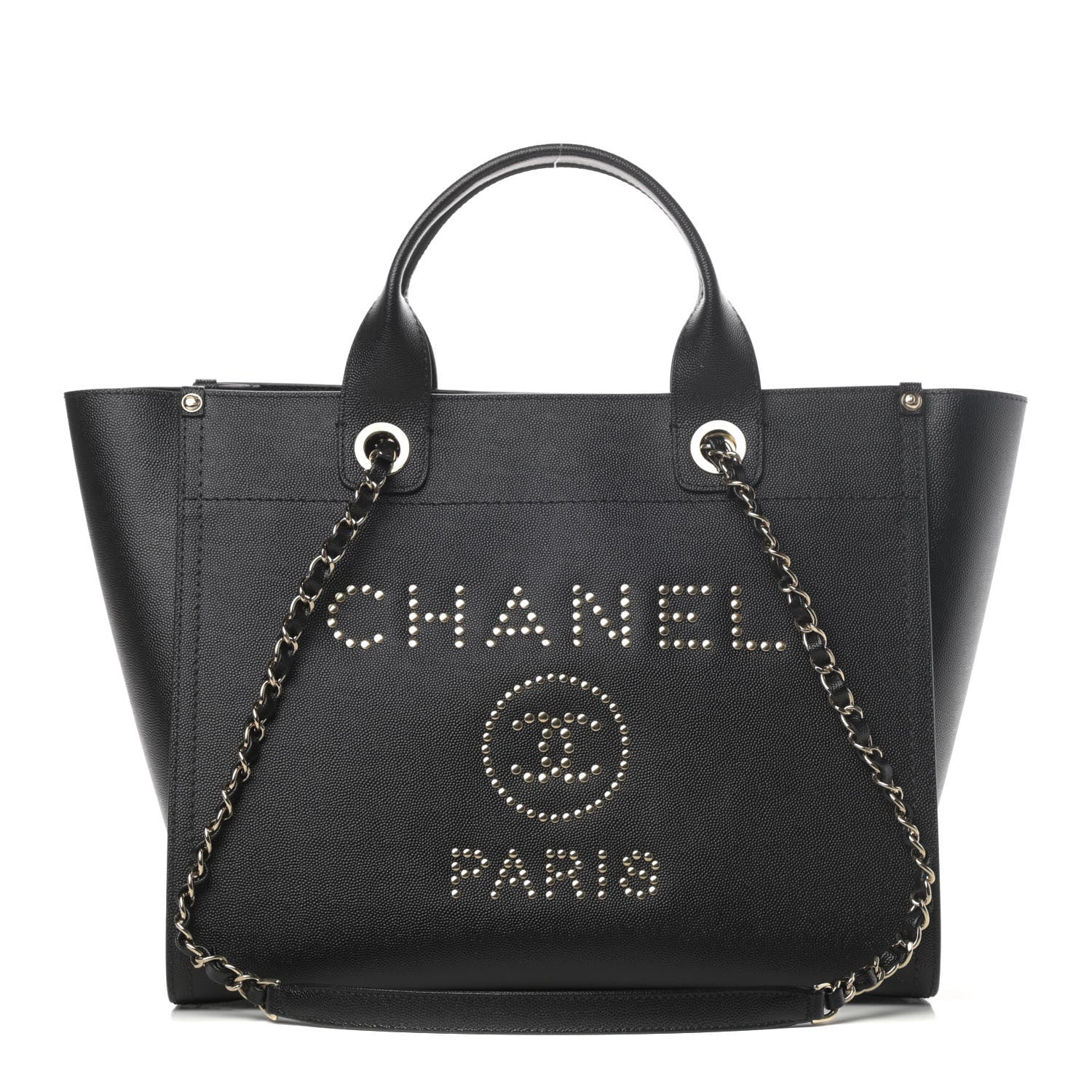 Chanel Caviar Small Studded Deauville Tote Black 1 of 4