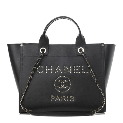 Chanel Caviar Small Studded Deauville Tote Black 1 of 4