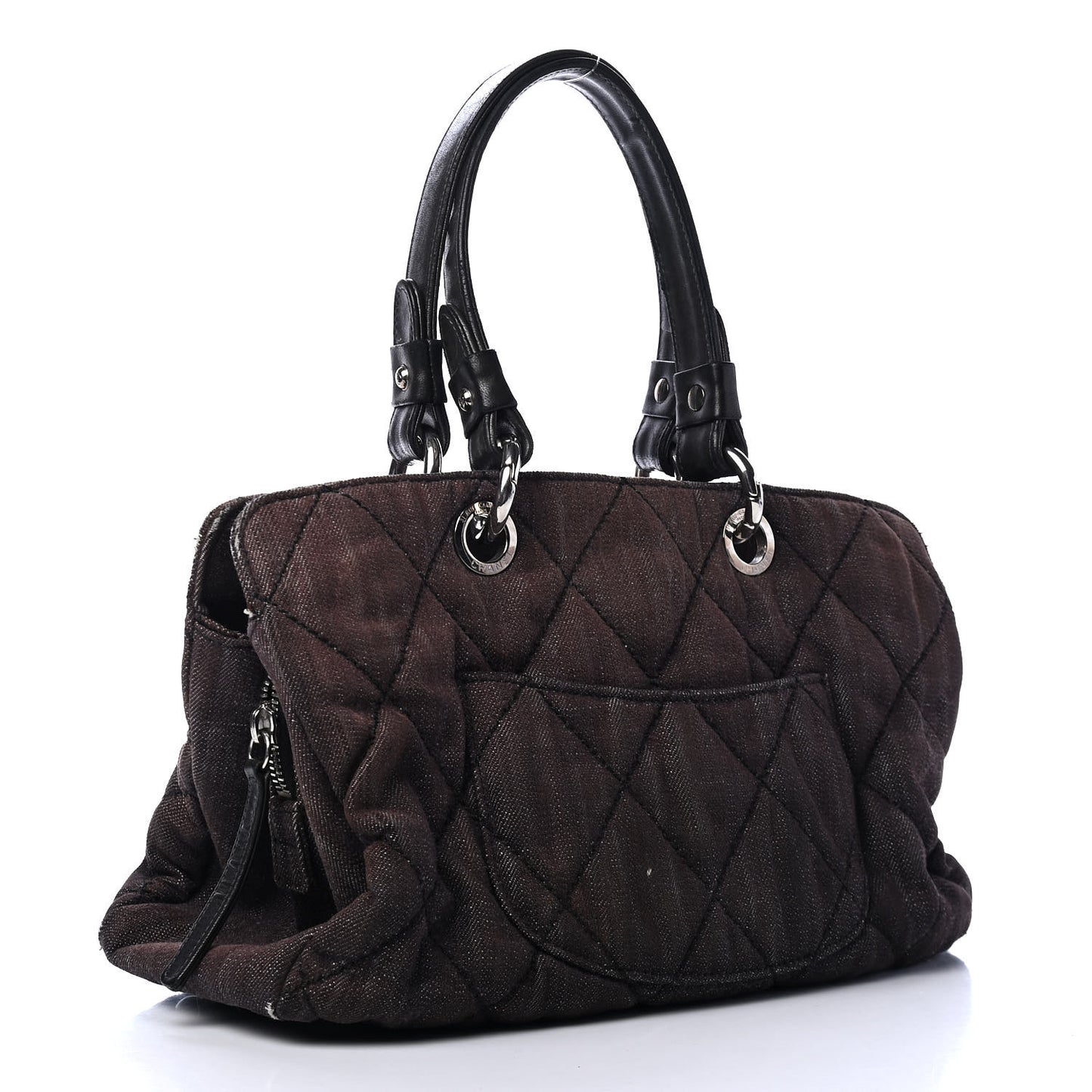 Denim Quilted Timeless Tote Black