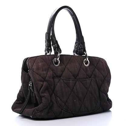 Chanel Denim Quilted Timeless Tote Black 3 of 5