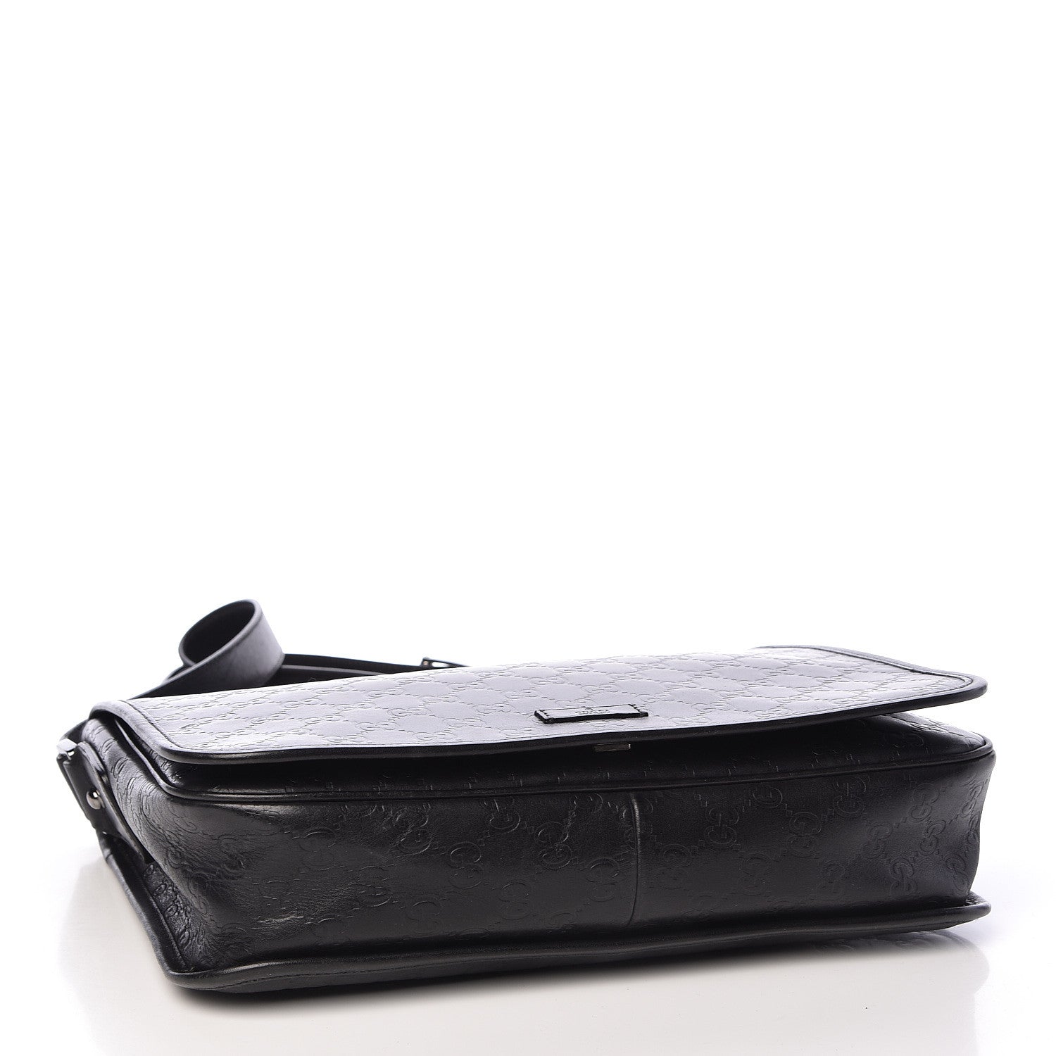 Gucci Guccissima Flap Messenger Bag Black 4 of 10