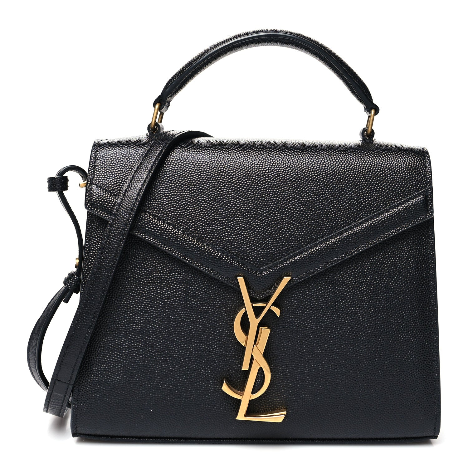 Saint Laurent Grain de Poudre Mini Classic Monogram Cassandra Top Handle Black Rouge Legion 1 of 11
