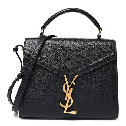 Saint Laurent Grain de Poudre Mini Classic Monogram Cassandra Top Handle Black Rouge Legion 1 of 11