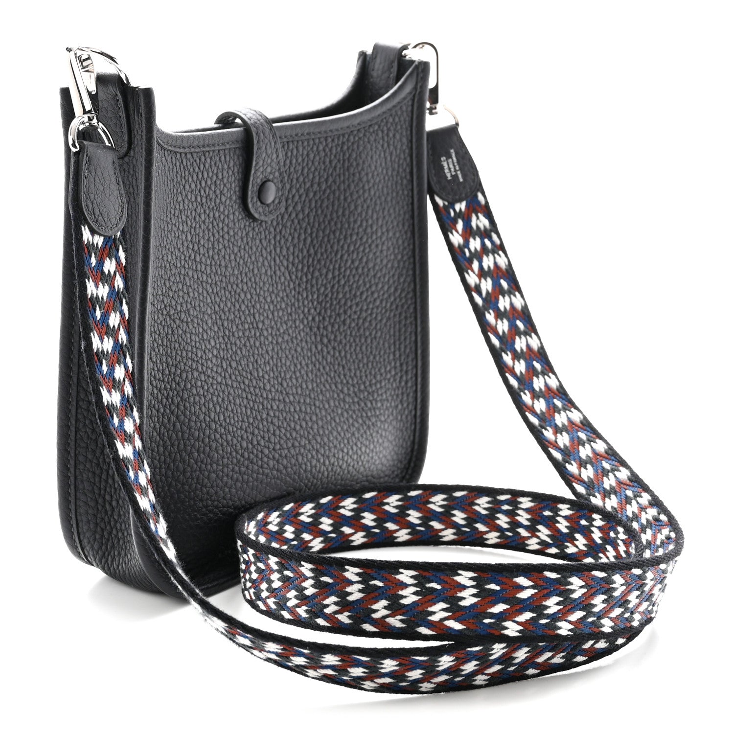 Hermes Taurillon Clemence Zigzag Evelyne TPM Caban Black Bleu