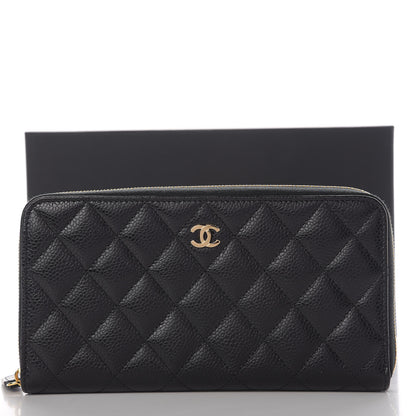 Chanel Caviar Quilted Large Gusset Zip Around Wallet Black 14 of 14