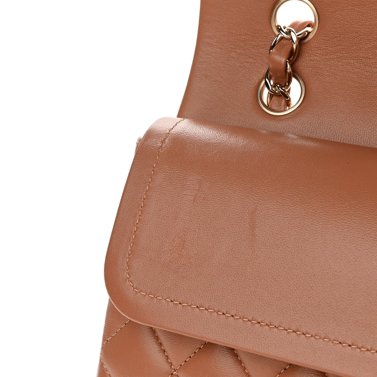 Chanel Lambskin Quilted Medium Double Flap Brown 11 of 12