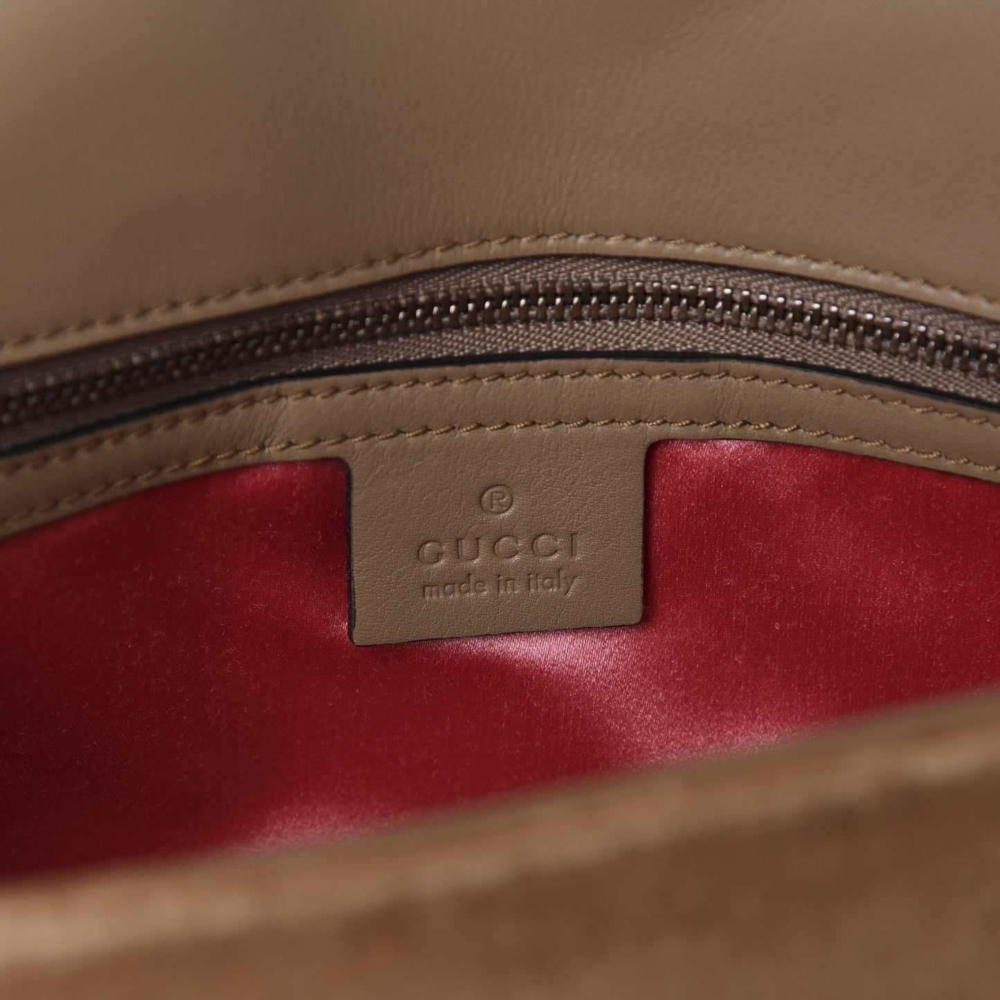 Velvet Matelasse Small GG Marmont Shoulder Bag Taupe