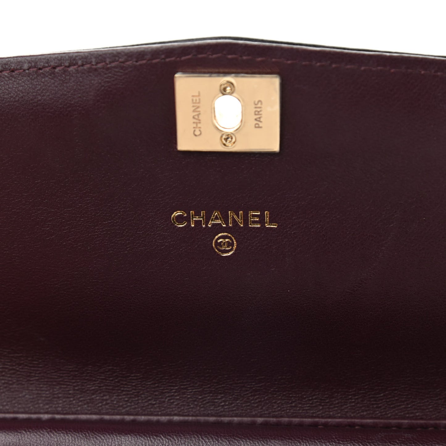 Lambskin Chevron Quilted Wallet On Chain WOC Black