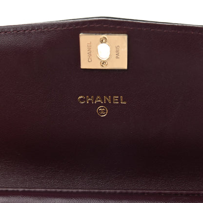 Chanel Lambskin Chevron Quilted Wallet On Chain WOC Black 6 of 11