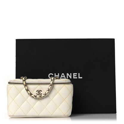 Chanel Caviar Quilted Small Vanity Case With Chain White 15 of 15