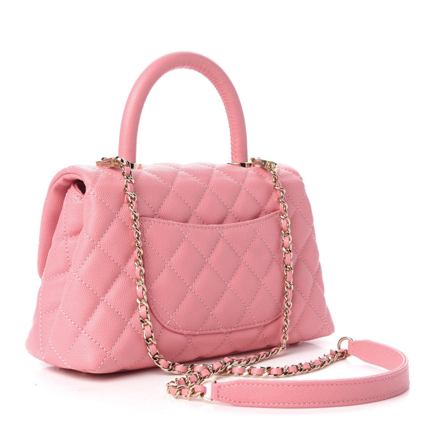 Caviar Quilted Mini Coco Handle Flap Pink