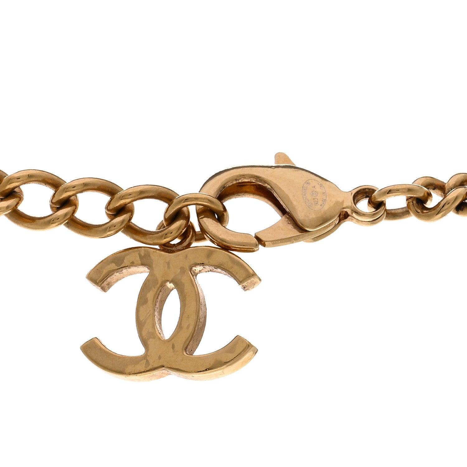 Chanel Metal Resin CC Pendant Necklace Gold Brown 5 of 6