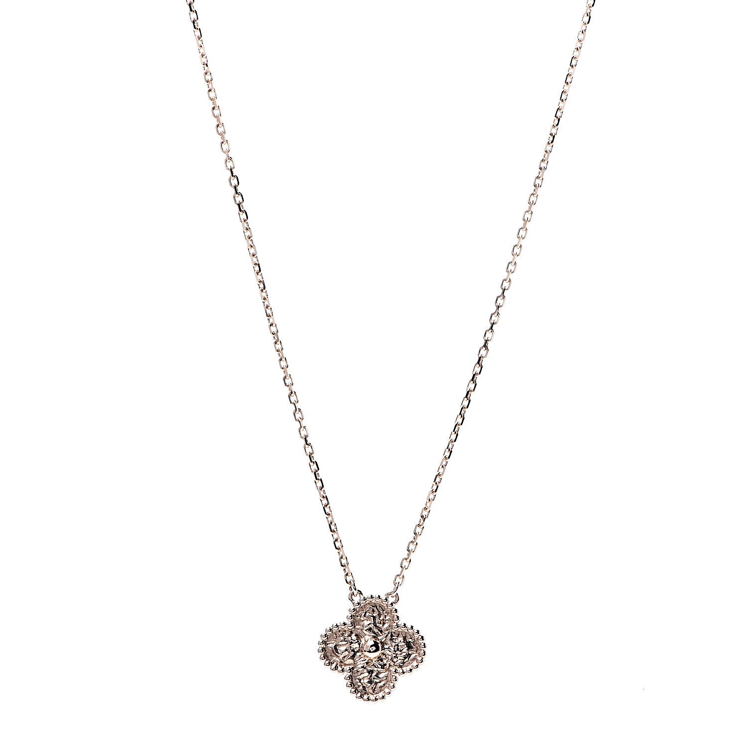 Van Cleef & Arpels 18K Rose Gold Vintage Alhambra Pendant Necklace 1 of 6