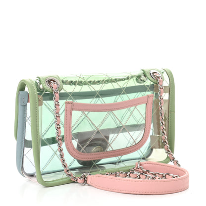 Chanel Lambskin PVC Quilted Mini Coco Splash Flap Blue Green 3 of 10