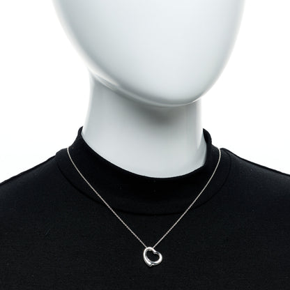 Tiffany Sterling Silver 16mm Elsa Peretti Open Heart Pendant Necklace 2 of 7