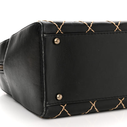 Chanel Calfskin Contrast Stitch Surpique Bowler Black 8 of 13