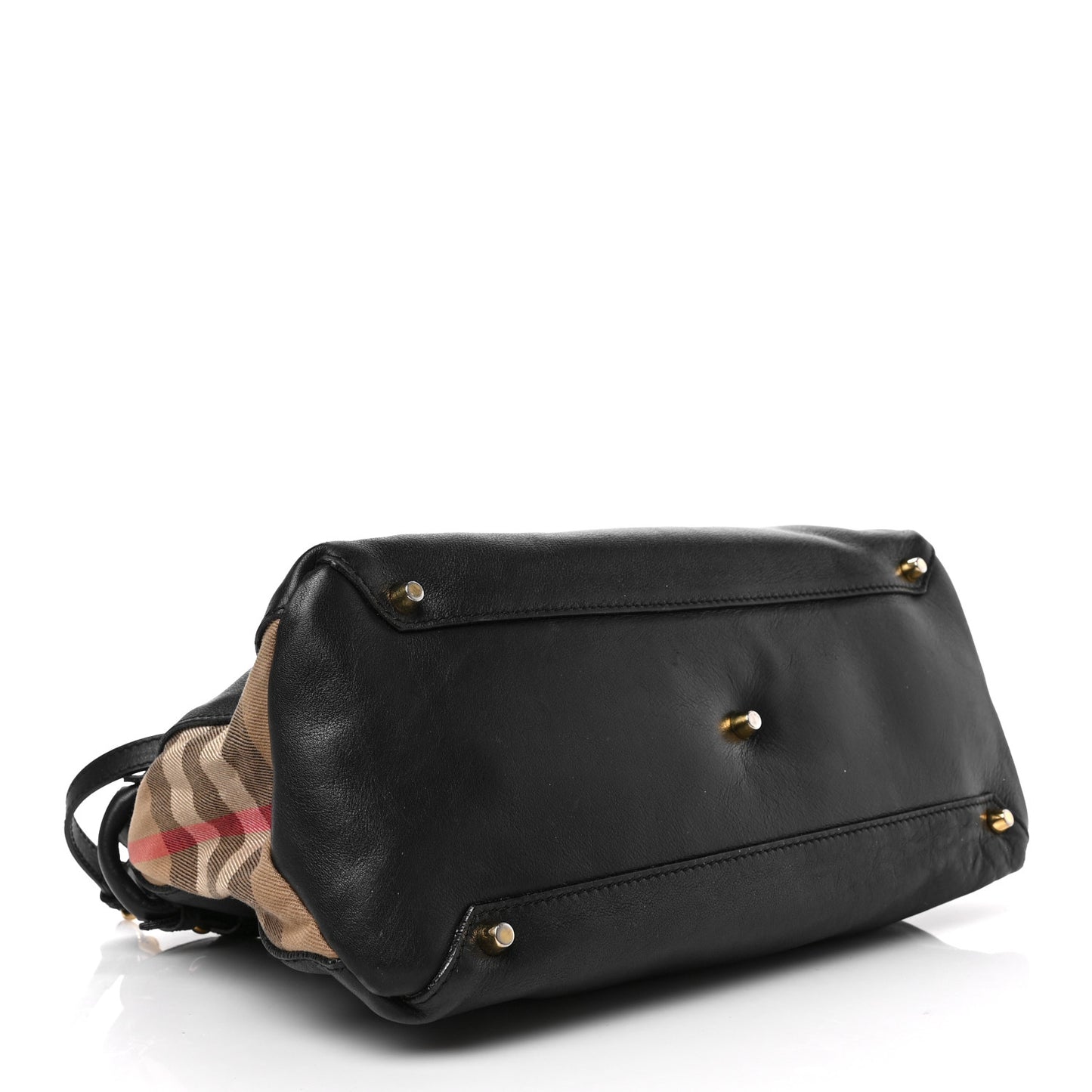 Derby Calfskin House Check Medium Banner Tote Black