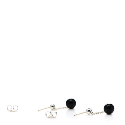 Tiffany Sterling Silver Black Onyx Ziegfeld Drop Earrings 3 of 4