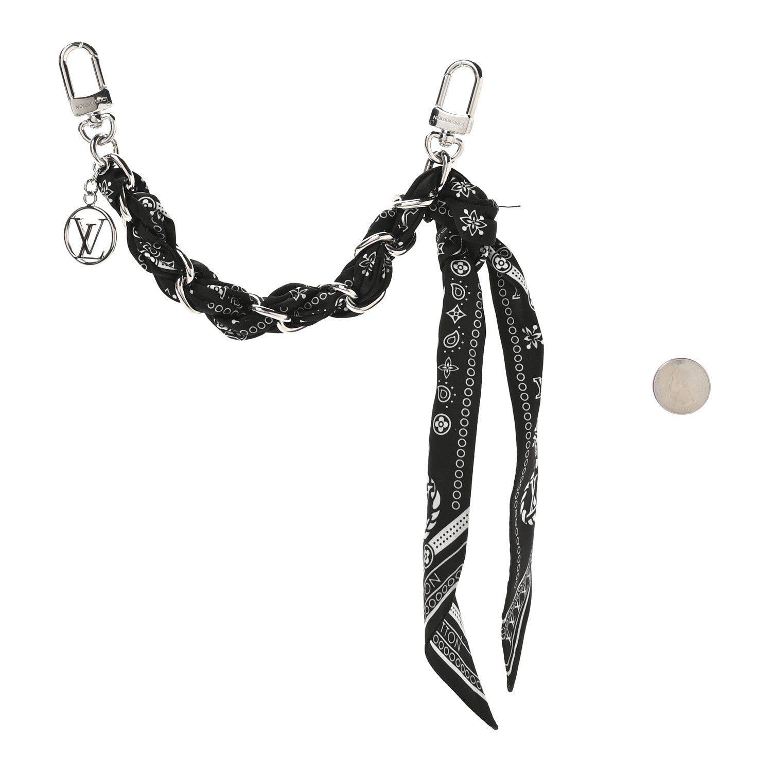 Louis Vuitton Monogram LV Bandana Bag Charm Black 1743519