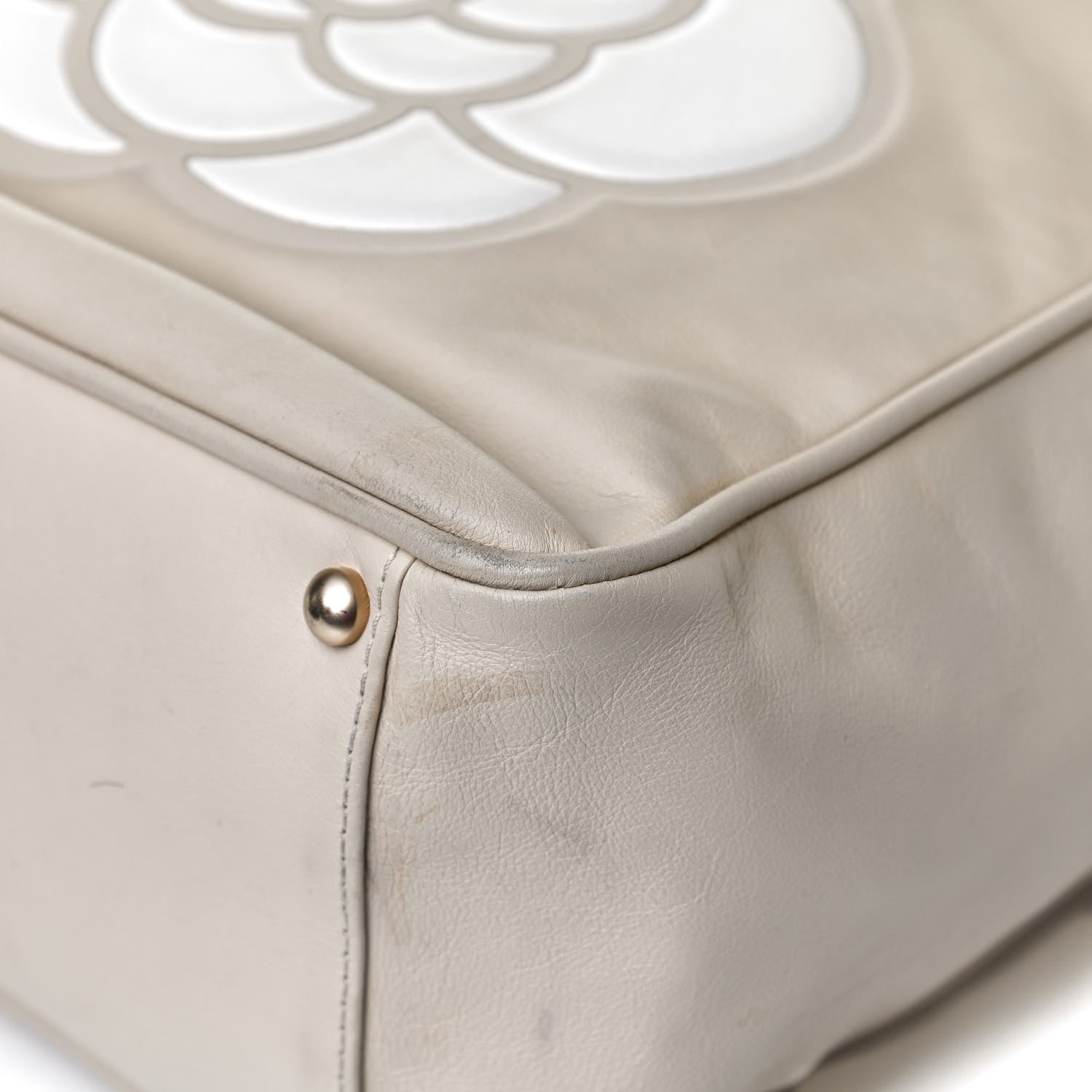 Chanel Lambskin Camellia Tote Beige 11 of 14