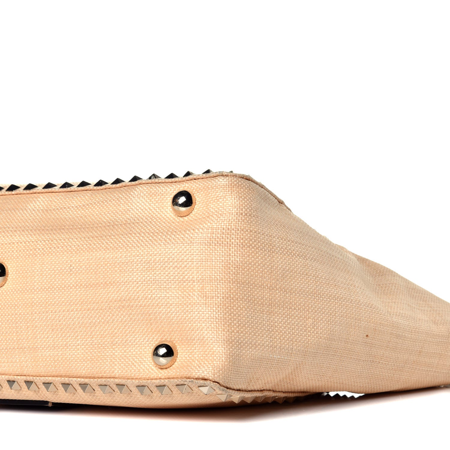 Valentino Garavani Raffia Medium Rockstud Tote Natural 9 of 9