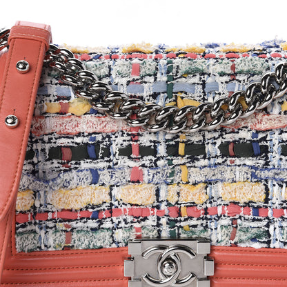 Chanel Lambskin Tweed Medium Boy Flap Coral 10 of 11