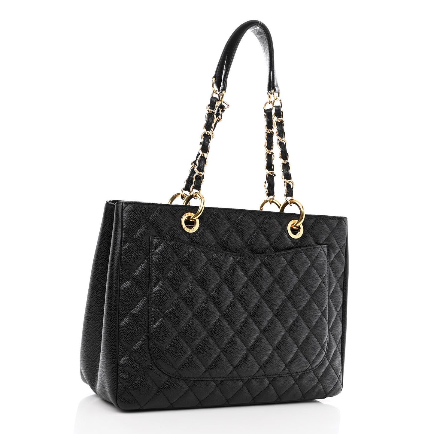 Caviar Quilted Grand Shopping Tote GST Black