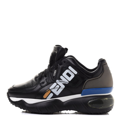 Fendi X FILA Vitello Mania Painted Womens Chunky Sneakers 36 Black Zucca Ice White 1 of 10