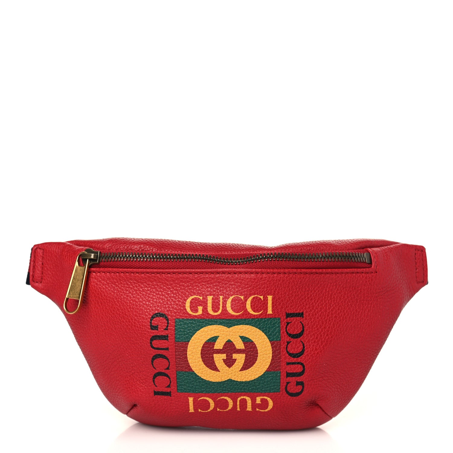 Gucci Grained Calfskin Small Logo Belt Bag Hibiscus Red 1 of 9
