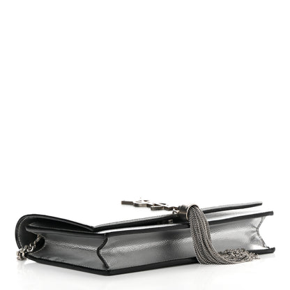 Saint Laurent Grain De Poudre Clasic Kate Monogram Tassel Chain Wallet Argento 4 of 15