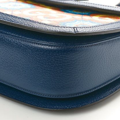 Gucci Calfskin Kaleidoscope Medium Bamboo 1947 Top Handle Bag Blue Orange Multicolor Blue Agata 11 of 11